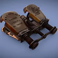 Vintage Brass Binoculars Commercial Equipment With Decorative Design For Nautical Use