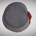 Traditional Handwoven Hat With Orange Flower Decorations Green Sequin Centers And Red Black Geometric Patterns