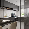 Modern Living Dining Room Interior With Sofa TV Wall And Decorative Plants