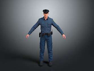 Police officers, civilian police, security, security, soldiers, soldiers, warrior figures 3d model