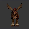 3D Moose Character Model With Red Harness Saddle And Realistic Fur Details Stance