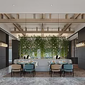 Elegant Modern Restaurant Interior With Open Dining Space Marble Bar Counter And Pendant Lighting