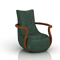 Vintage Leisure Chairs With Wooden Frame Upholstered Fabric Rocking Design And Tufted Details