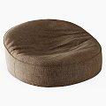 Comfortable Brown Round Fabric Pouf with Soft Texture and Modern Design for Living Room