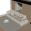 Modern Double Sofa Casual Sofa Lazy Sofa 3d model