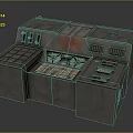 Industrial Style Control Panel With Metal Panels Buttons Knobs And Display Screens