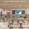 Modern Classroom Labor Technology Classroom 3d model
