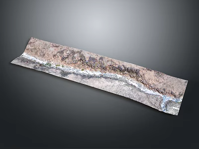 Wood And Stone Composite Surface With Natural Texture And Earth Tones Design Slab 3d model