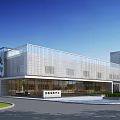 Modern Industrial Factory Building With Glass Curtain Wall And Metal Structure Design