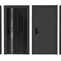 Modern Dark Security Doors With Sleek Design And Various Panel Styles For Home Safety 3d model
