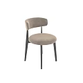 Modern Dining Chairs With Curved Backrest And Cushioned Seats Black Legs Design
