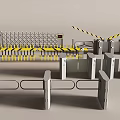Automatic gate railing 3d model