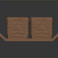 Brown Plastic Storage Boxes on Railing Pallet for Household Organization Supplies