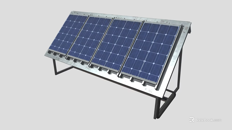 Industrial Solar Panel Mounting System With Sturdy Metal Frame And Durable Structure 3d model