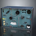 Old Vintage Control Panel With Knobs Switches Ports And Worn Metal Casing 3d model