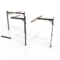 Black Metal Shelf Set with Wooden Boards for Home Storage and Organization