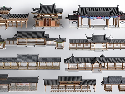 New Chinese Style Landscape Corridor Landscape Corridor Chinese Style Corridor Chinese Style Pavilion model