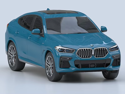 Blue BMW SUV Coupe Style With Modern Exterior Design And Alloy Wheels 3d model