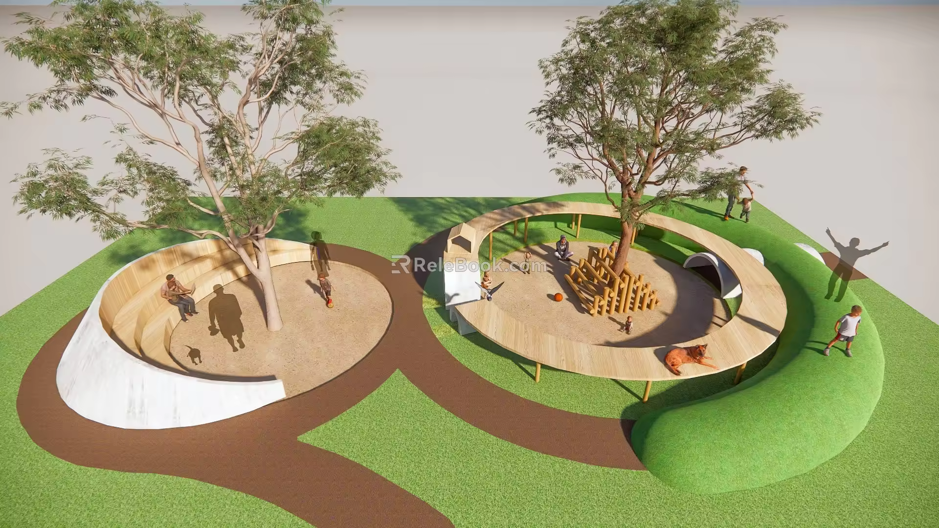 Modern Tree Pool Children's Activity Area Micro-topography 3d model