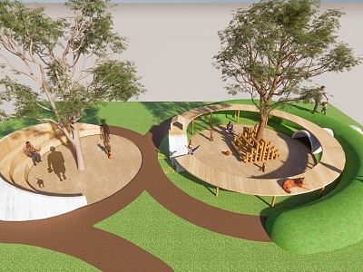 Modern Tree Pool Children's Activity Area Micro-topography model