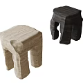 Stone stool side a few corner a few 3d model