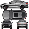 Silver BMW SUV With Sleek Design Front And Rear Views 3d model