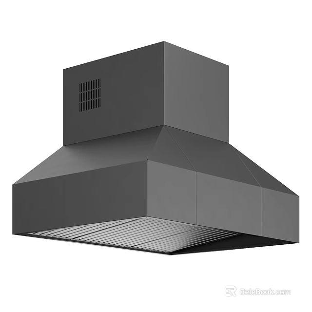 Sleek Modern Kitchen Range Hood With Powerful Ventilation And Stainless Steel Design 3d model 