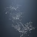 Abstract Transparent Water Splash With Dynamic Fluid Texture On Black Background 3d model