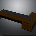 Modern Sleek Wooden Table Design With Dark Tabletop And Geometric Base 3d model