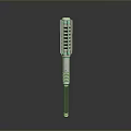 Futuristic Long Rod Weapon With Silver Blue Accents And Carbon Fiber Grip