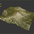 3D Natural Landscape Terrain Model Featuring Mountains Lakes and Lush Green Vegetation