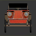 Vintage Red Open Top Car With Black Seats And Brass Wheels
