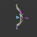Decorative Purple And White Bow With Blue Purple Arrow On Black Background