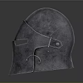 Medieval Knight Weapon Helmet With Metal Construction Pointed Top And Cross