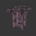 Black Metal Equipment Frame With Support Legs And Cross Bars Structure