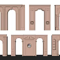 European-style Pass Door Cave 3d model