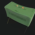 Green Military Weapon Storage Box With Metal Stands And Enemies Text