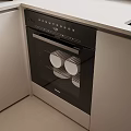 Modern Kitchen Interior With Built in Oven White Countertop And Cabinets