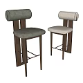 Modern Bar Stools With Wooden Frame And Comfortable Fabric Cushion For Kitchen Counter