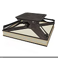Industrial Mechanical Equipment With Square Top Supporting Frame And Bottom Panels With Lights