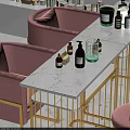 Modern Beauty Salon Interior With Pink Chairs White Table And Beauty Products