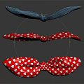 Fashionable Bow Ties Collection Featuring Blue Red Polka Dots And Hearts Patterns 3d model