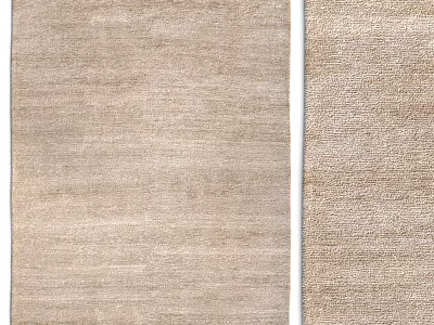 Minimalist Square Carpet With Beige Soft Texture And Light Brown Woven Pattern 3d model