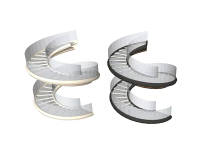 Modern Spiral Staircase Design with Light and Dark Color Options for Interior Spaces 3d model
