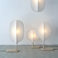 Leaf Shaped Table Lamps With White Fabric Shades And Wooden Bases For Modern Home Decor