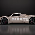 Sleek Beige Luxury Sports Car With Black Roof And Red Brake Calipers