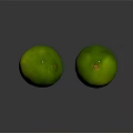 Two Fresh Green Limes on Shiny Reflective Surface with Smooth Skin and Ripe Look