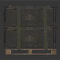 Vintage Wooden Storage Crates Stacked On Wooden Pallet For Home Use