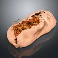 Open Natural Burlap Bag Filled With Loose Dry Straw On Dark Background