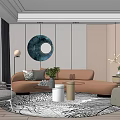 Modern sofa coffee table combination 3d model